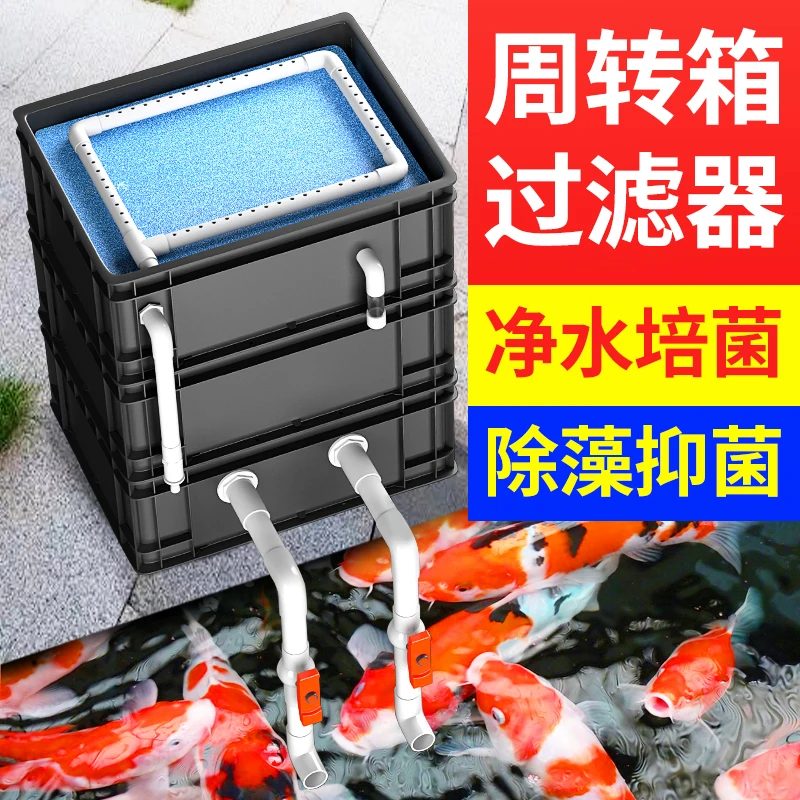 Fish pond ecological filter box turnover  water circulation system tank upper device swamp outdoor pool drip