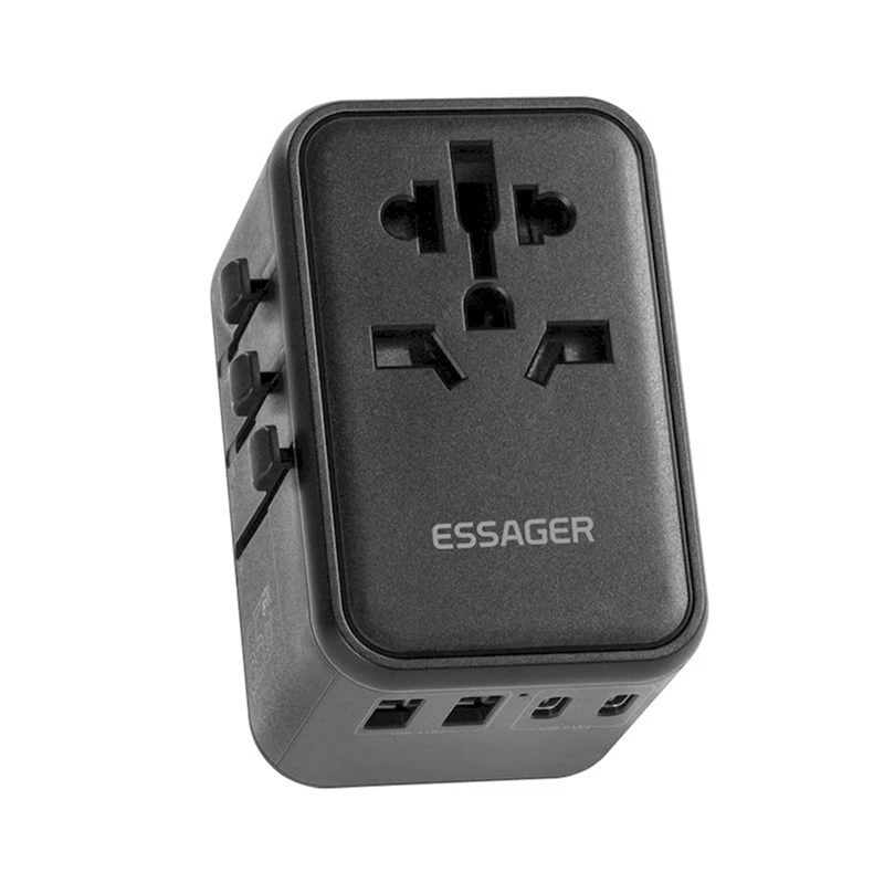 Essager 65W Gan USB Type C Desktop Charger Suitable For All Plug Quick Chagers Multi-Port Charger For Global Travel Chagers