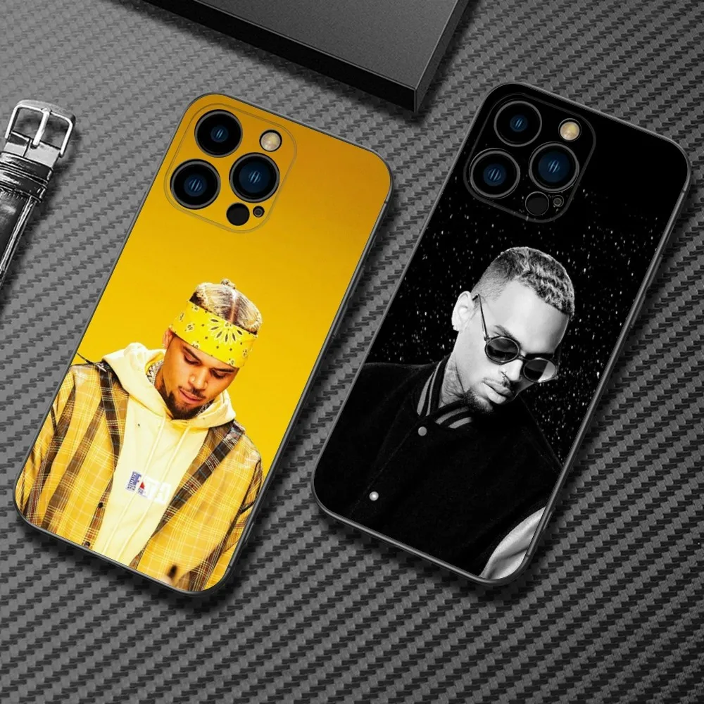 

Singer C-Chris Brown Phone Case For iPhone15,14,13,12 Mini 11 Pro XR,X,XS,MAX 7,8 Plus Silicone Cover Soft Black