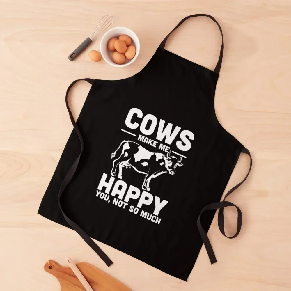 Cows make me happy Apron household woman Kitchen Things And For Home Apron