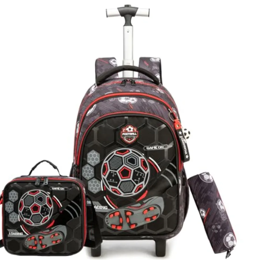 

Rolling Backpack for Boys School Backpack with Wheels for Roller Backpacks for Backpacks with Lunch Box Pencil Case for Element