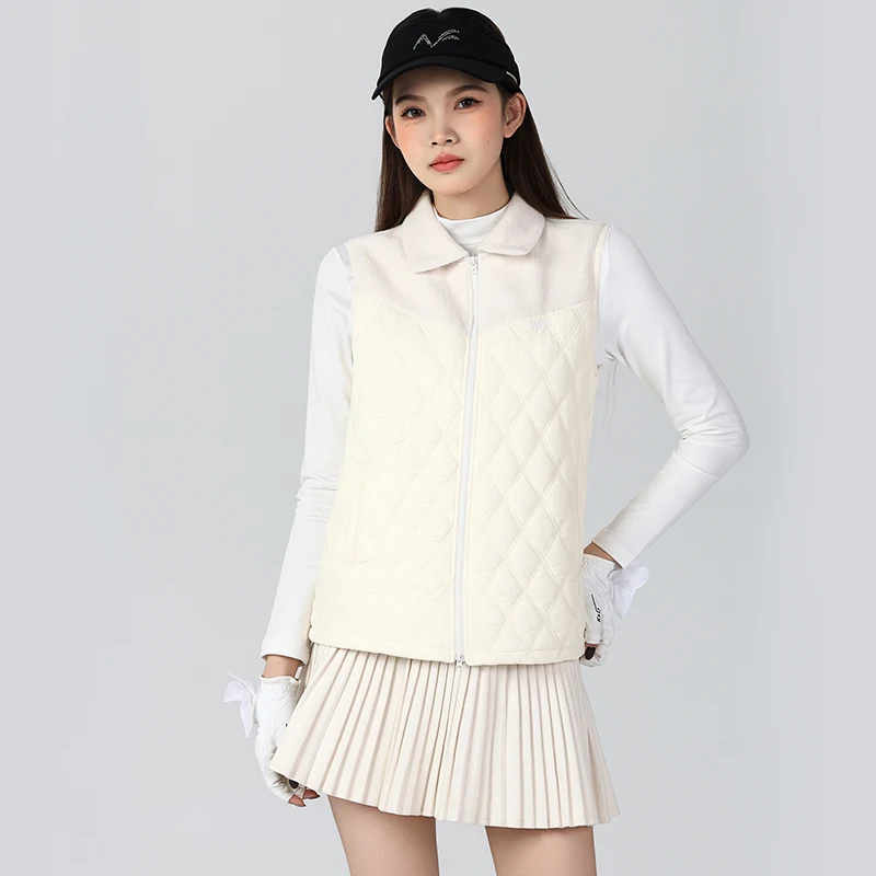 Golf Wear Winter Women's Waistcoat Comfortable Warm Vest Windproof Slim High Quality Outdoor Leisure Sports Suit Skirt