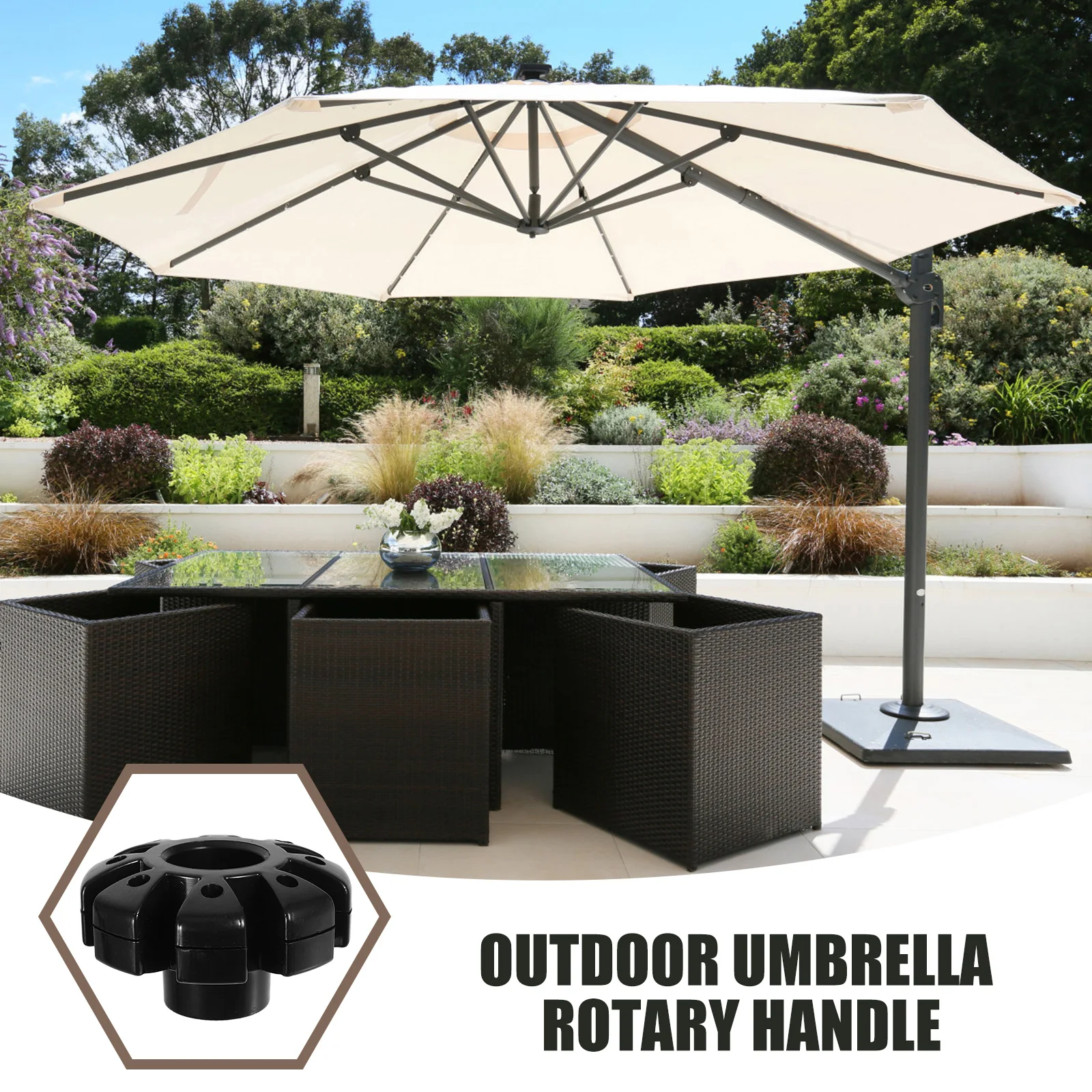 مظلة القرص سوينغ نظام اليد في الهواء الطلق المظلة أجزاء فناء الملحقات استبدال مقبض دوار الشاطئ ظلة مظلة قاعدة