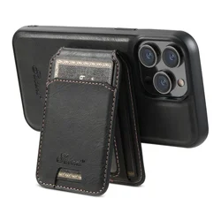 SUTENI Oil Wax Leather Detachable Card Bag Magsafe Case for iPhone 16 Pro Max 12 13 Pro 14 15 Plus 16E Wireless Charging Funda