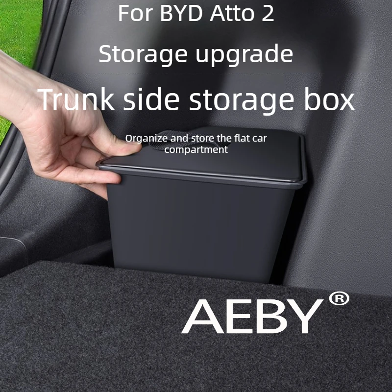 AEBY For BYD Atto 2 2024 Trunk Side Storage Box,Rear Boot Organizer Box,Interior Car Accessories,car side box,Organize and store