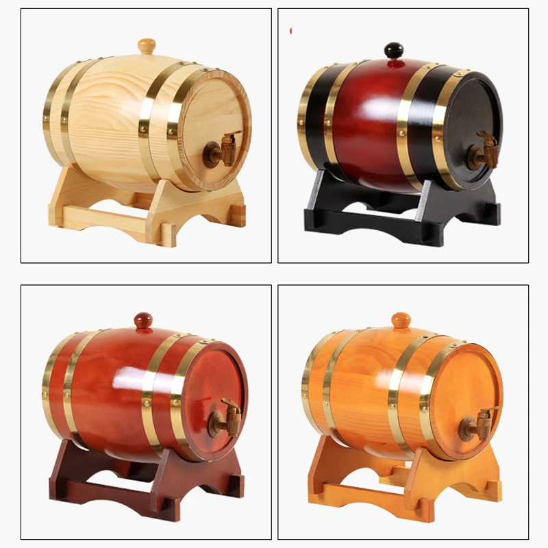 

Wooden wine barrel Oak Beer Brewing Equipment Mini Keg Home Brew Beer Keg Tap Dispenser for Rum Pot Whisky Wine 1.5/3L