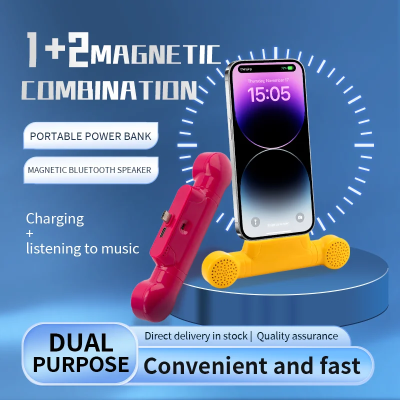 

Portable mini power bank wireless speaker for Mobile phone type C