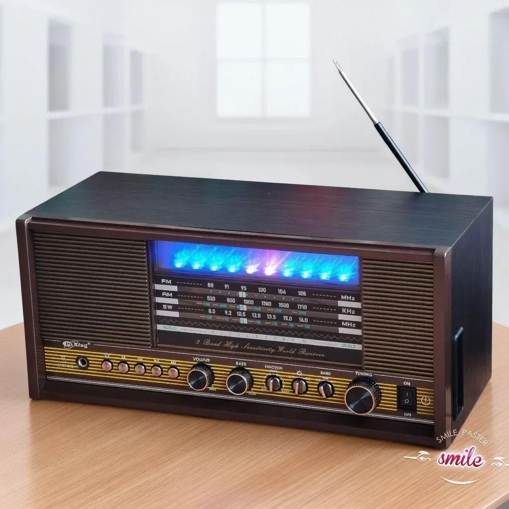 Retro Nostalgic Radio, Multifunctional AM/FM/SW 3 Band Radios MP3 Music Player, Large Desktop High-power Bluetooth Card Speakers