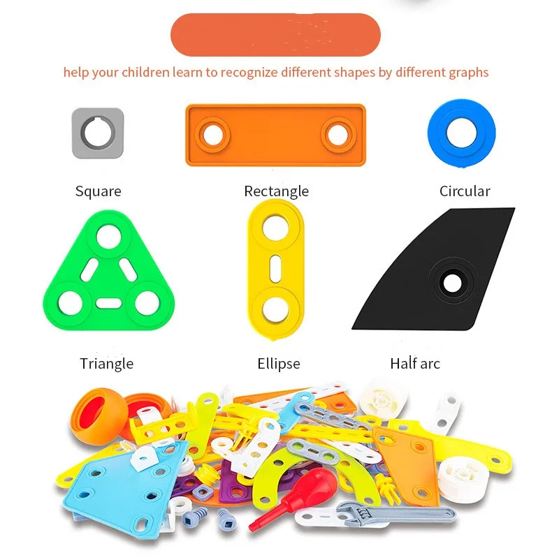 10 Models In One Disassemble Toy Car Soft Glue Assembly Engineering Car Children's Power DIY Screw Assembly Toy Building Blocks