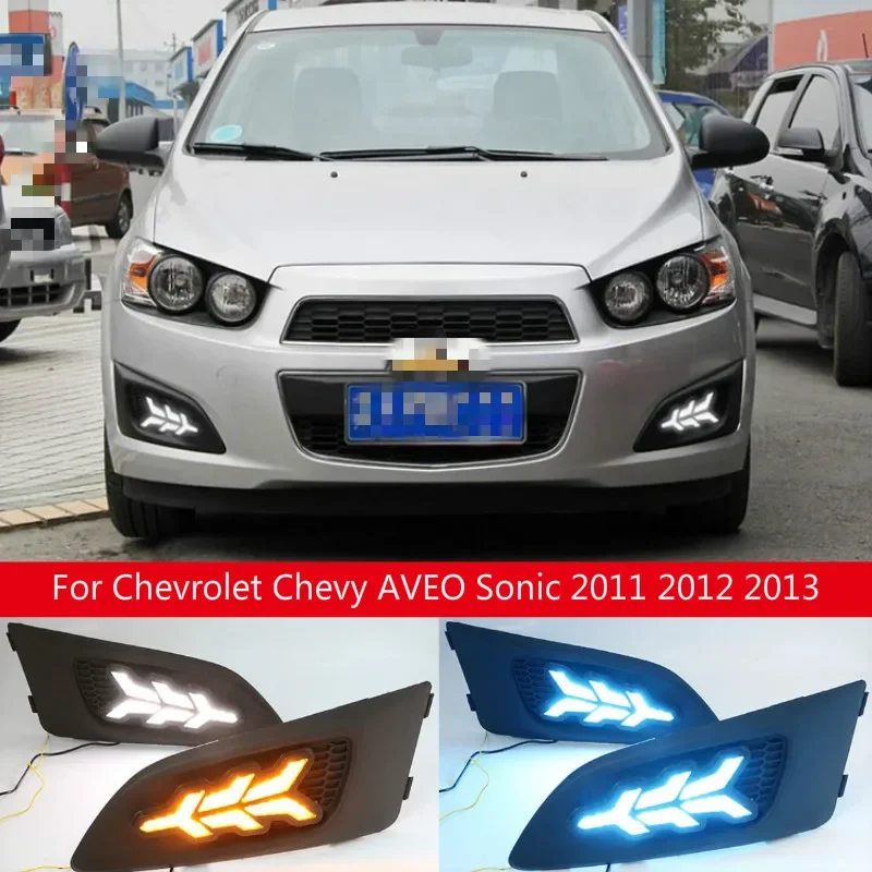 1 Set Car LED DRL Light Daytime Running Light Daylight With Turn Signal Lamp For Chevrolet Chevy AVEO Sonic 2011 2012 2013