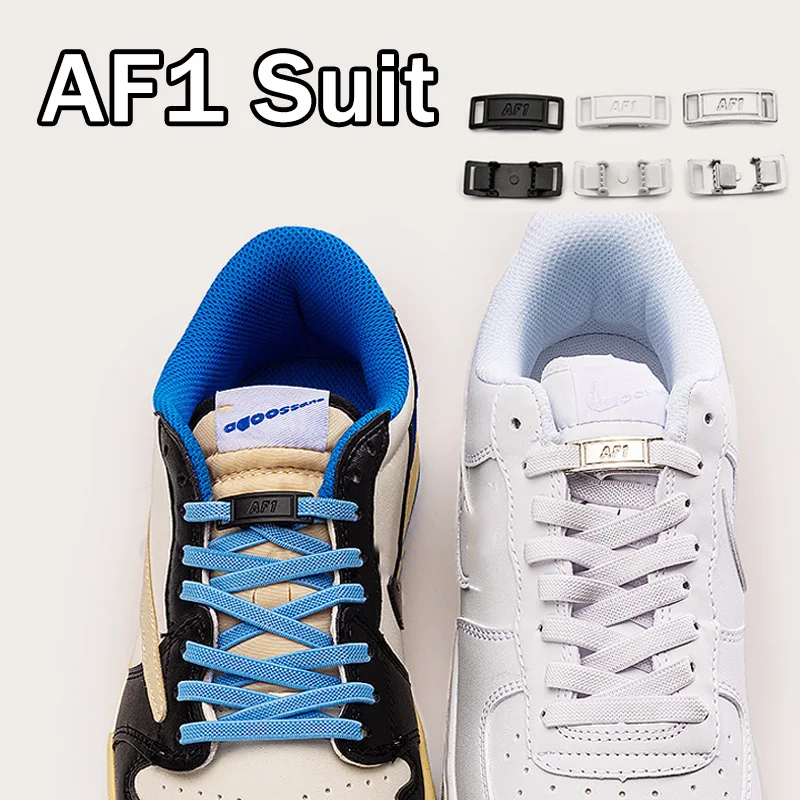 Upgrade Schnürsenkel ohne Binden, elastische, breite, flache Schnürsenkel mit Verschluss im AF1-Stil, Ersatzschnürsenkel für Sneaker & Freizeitschuhe, 1 Paar/3 Paar