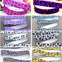 DHK 5/8'' 10yards Leopard Cow Pattern Printed Fold Elastic FOE Stretch Ribbon Decorations Craft DIY Sewing B2346