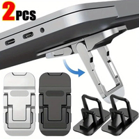 2pcs Mini Portable Zinc Alloy Laptop Stand With 2 Adjustable Angles Foldable Invisible Laptop Riser For Macbook Notebook Lenovo