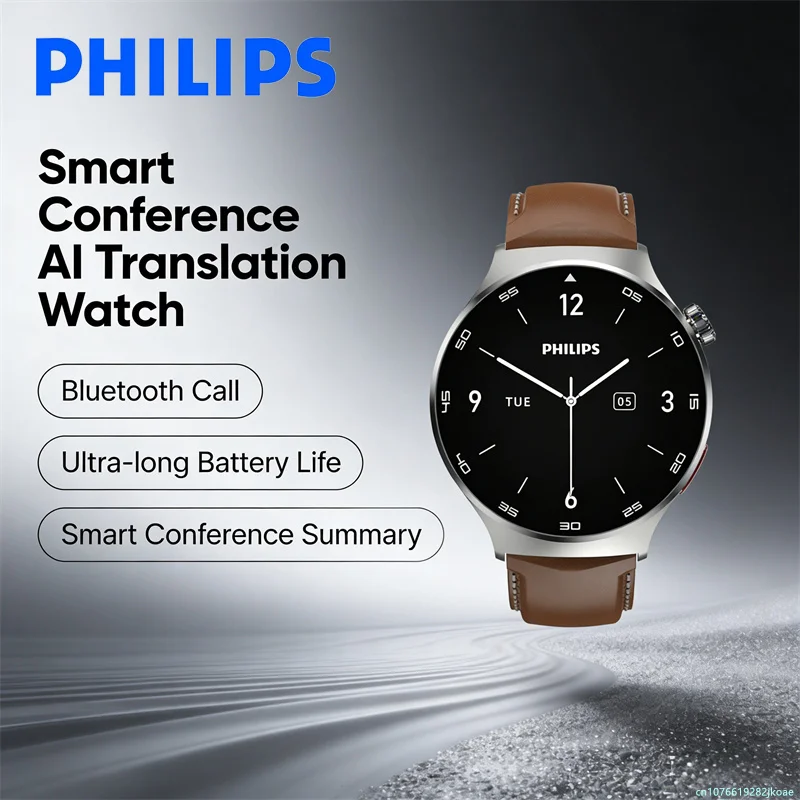 

Умные часы Philips VTR5206 для мужчин и женщин, наручные часы VoiceTracer AI, транскрипция встреч в реальном времени, смарт-часы R10 для Android и iOS