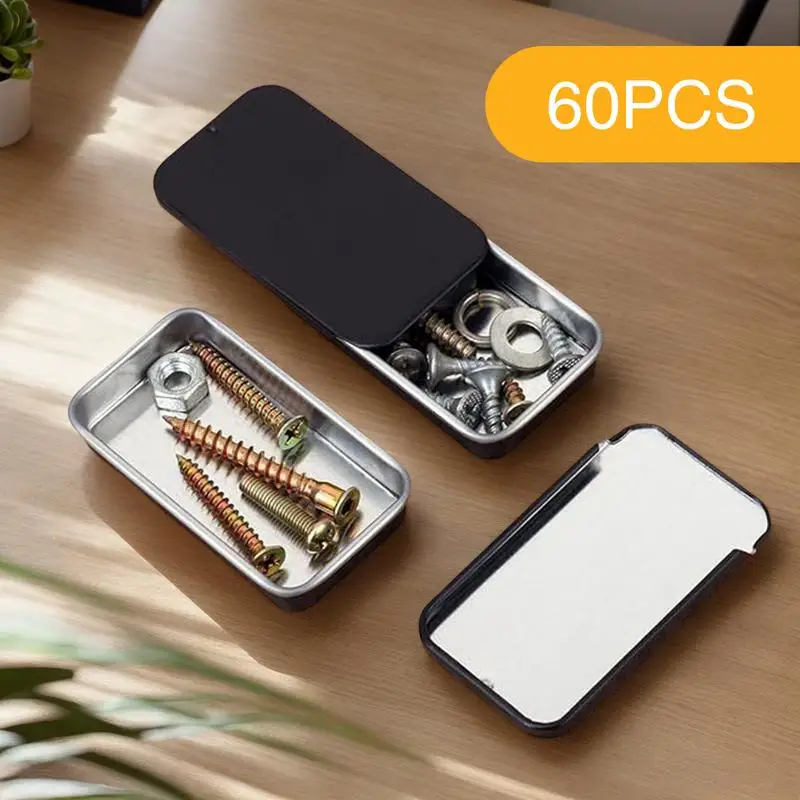 

Small Tins Mini Rectangular Metal Boxes Multifunctional Tins With Slide Lid Set Of 60 For Tea Candy Jewelry Pill Storage Craft