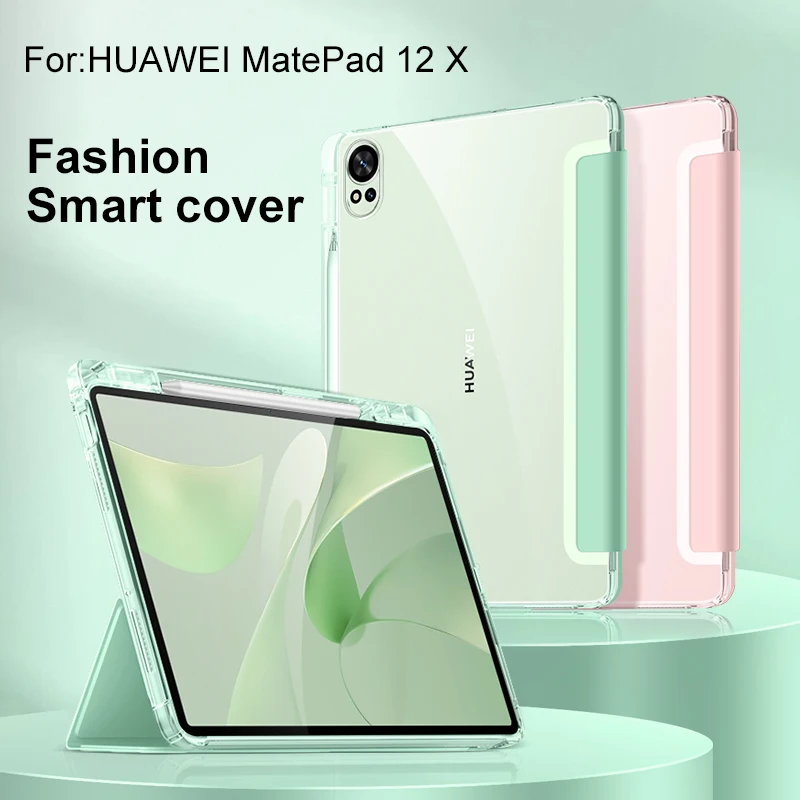 

Защитный чехол для планшета Huawei MatePad 12X 12 дюймов с прорезью для ручки, матовая прозрачная нижняя часть