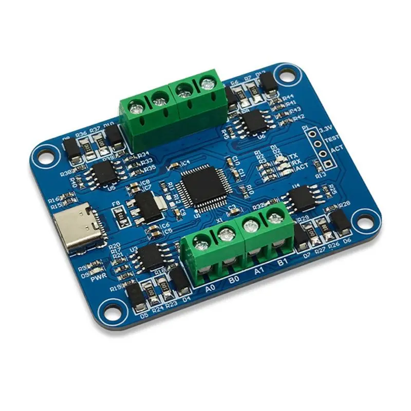 Superior USB To 4-Way RS485 Communication Module CH344Q Half-Duplex Signal Transmission With Indicator Light For Scanner Printer