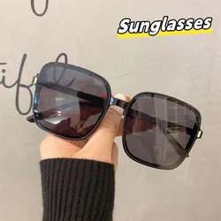 Mannen Vrouwen Oversized Zonnebril Mode Stijl Kleurverloop Zonnebril Unisex Retro Vierkant Frame Reisbril Shades Brillen