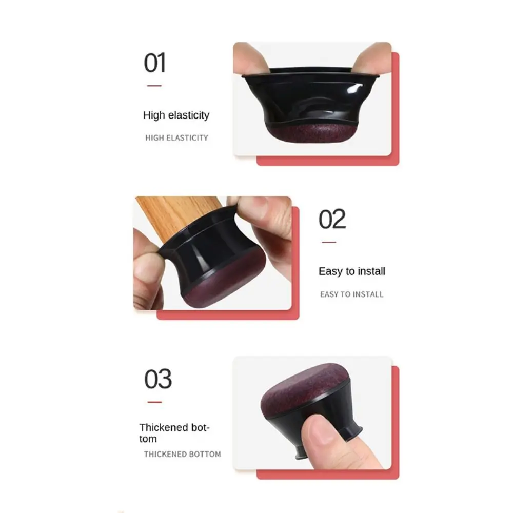 Wrapped Felt Bottom Chair Caps Cover Non-Slip Floor Protectors Chair Leg Cover Thickened Silicone Chair Leg Floor Protector
