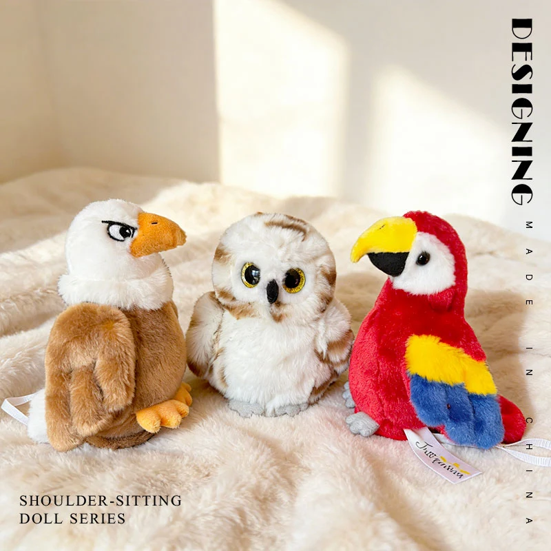 New Styles Magnetic Shoulder Sloth Frog Parrot Owl Plush Toys Lovely Squirrel Mouse Lemur Sea Eagle Plushie Doll Funny Gift view 3