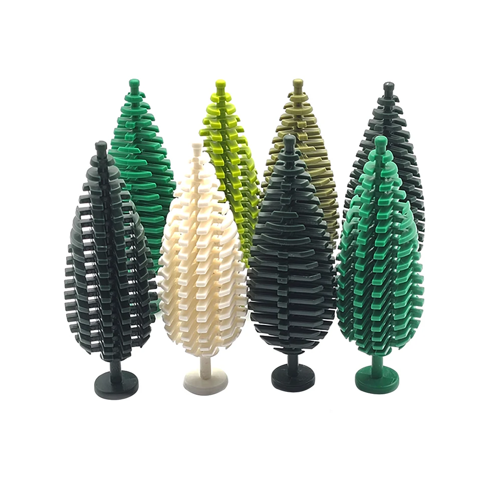 2PCS MOC Building blocks cypress tree Plant Accessories Scene Street Forest Pine fir tree Christmas tree assembly Kid gift