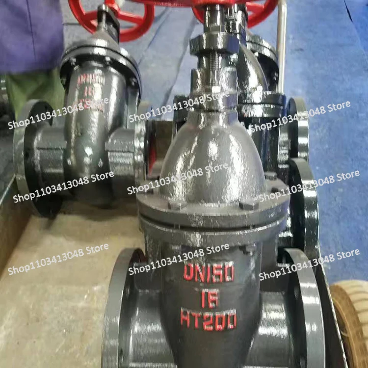 صمام بوابة شفة من الحديد الزهر Z45T-16 صمام بوابة حديدية، صمام قضيب داكن، صمام شفة من الحديد الزهر DN50-DN500