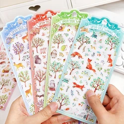 3 pcs/6 pcs Forest Animals Hedgehog Deer Stickers Scrapbooking Diy Journal Japanese Sticker Stationery Decor Aesthetic Gift
