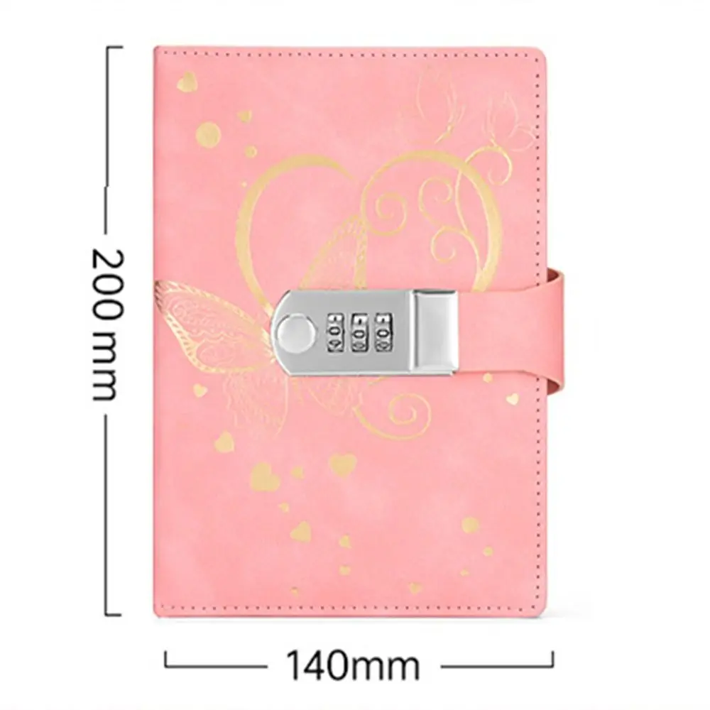 200 Pages Password Notebook Coded Lock Thickened B6 Notebook with Lock Smooth Writing Protecting Secrets Diary Book Stationery