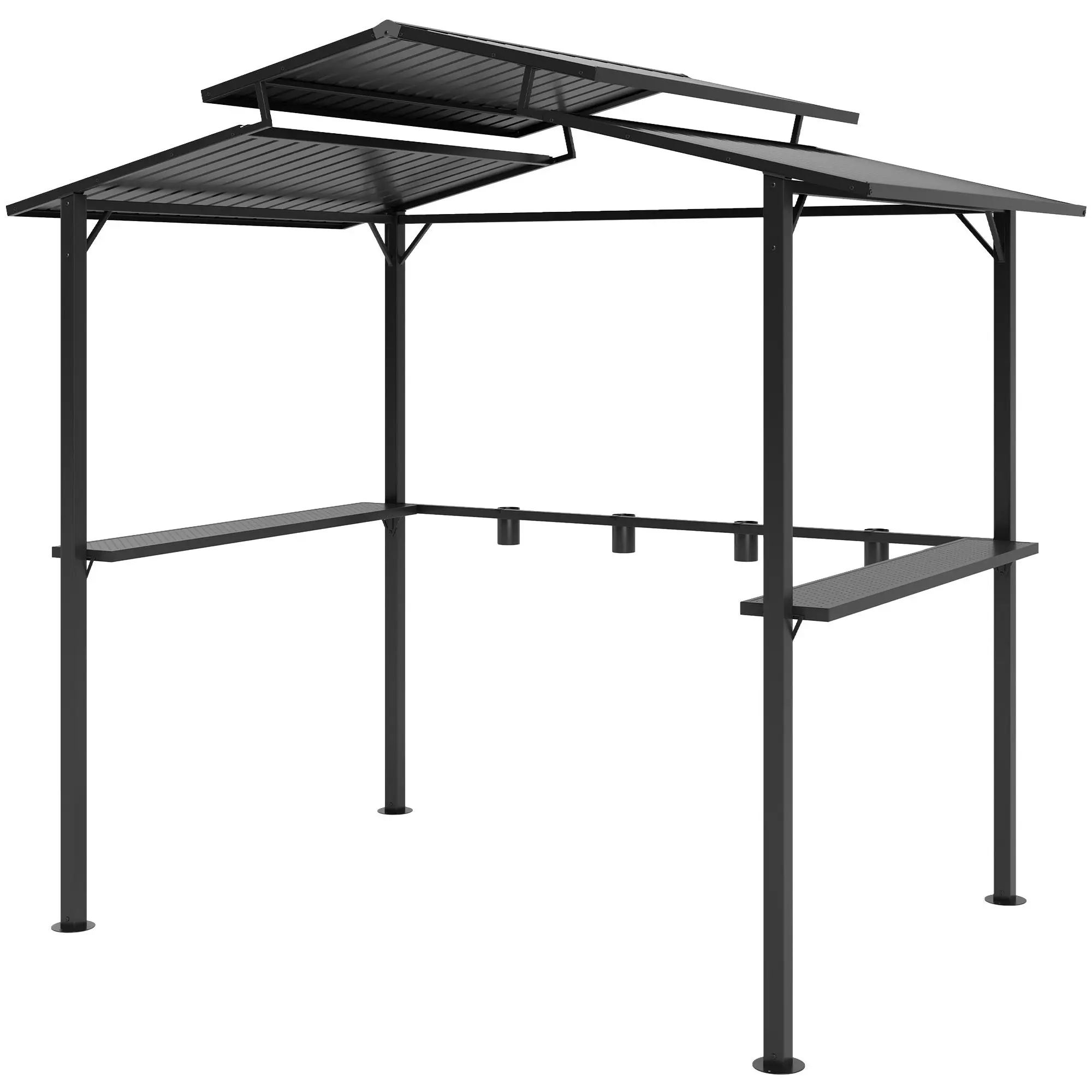 

For Outsunny 8 x 5ft Hardtop Grill Gazebo with Double Metal Roof, 2 Side Shelves and 4 Cup Holders for Patio Backyard Lawn Deck