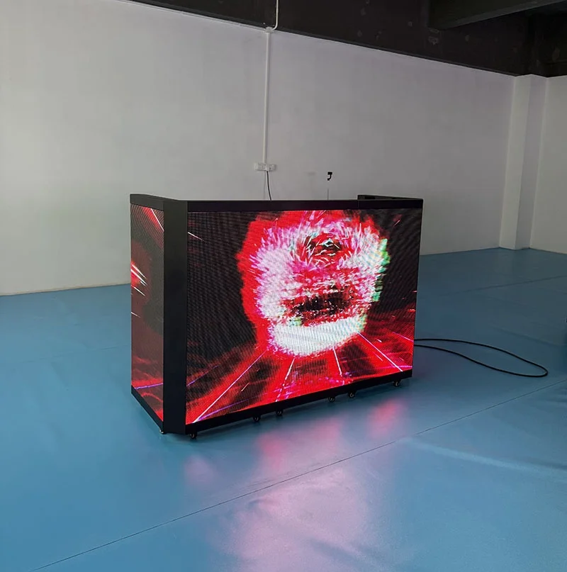 Estande Portátil Dobrável para DJ com Painel LED e Tela de Exibição para Clubes, Festivais de Música e Discotecas