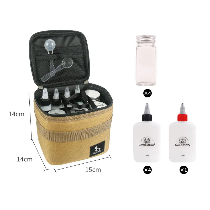 

Compact Spice Storage System-Leakproof Oil Bottles Seasoning Containers With Case For Backpacking Camping BBQ Hiking Picnic