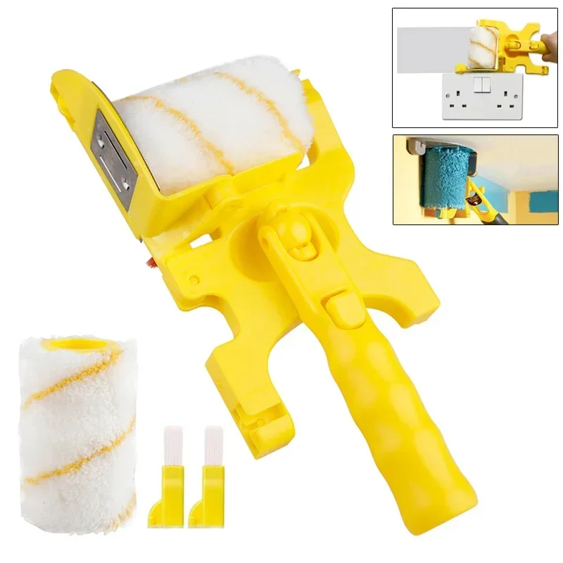 Multifunctional Clean-Cut Paint Edger Roller Brush Set Professional Wall Painting Rolling Tools for Household Wall Renovation