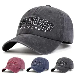 Unisex LOS ANGELES Embroidery CALIF ORNIA Wash Baseball Caps Spring and Autumn Outdoor Adjustable Casual Hats Sunscreen Hat