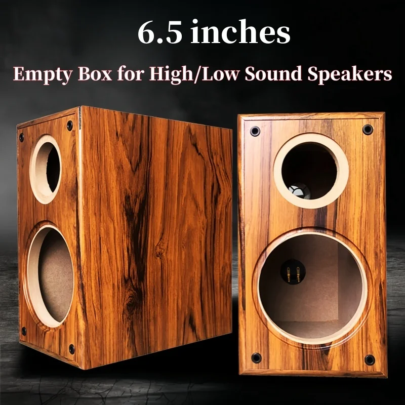 

6.5-inch Speaker Empty Box,Two Divided Frequency Bass Reflex Speaker Box,Car/Home DIY Audio Modification,Wooden Speaker Housing