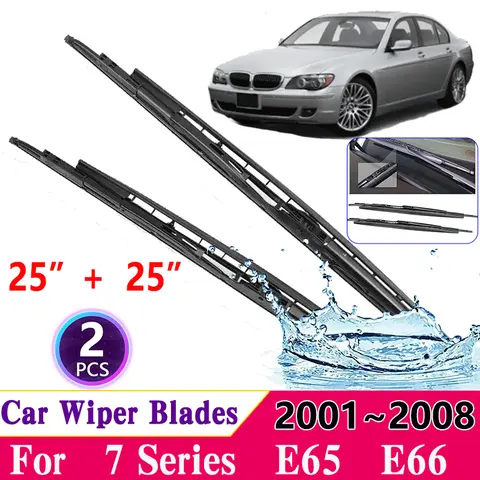 BMW 7 시리즈 E65 E66 2001 ~ 2008 LHD 자동차 전면 와이퍼 블레이드, 창문 앞유리 브러시 청소 와셔 커터, 자동차 액세서리