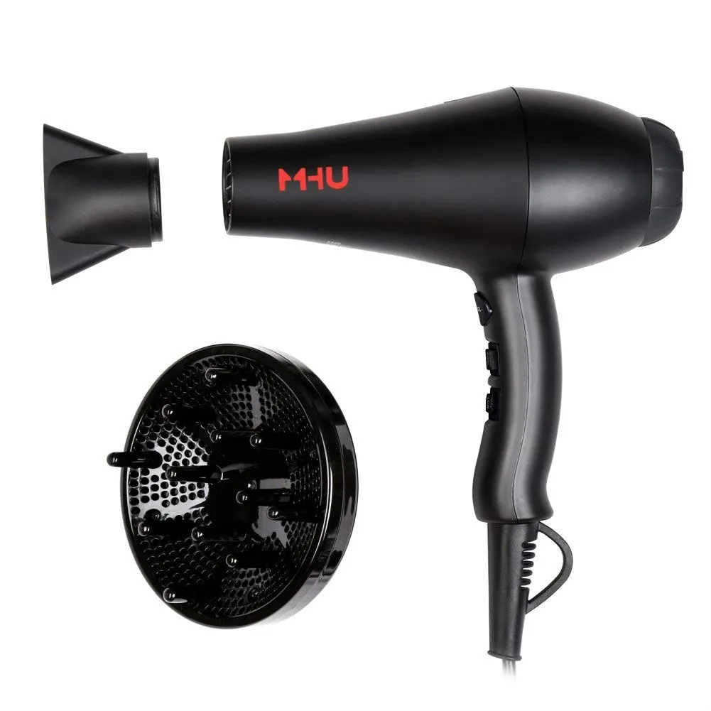 

1875W Professional Hair Dryer with Low Noise Ionic Ceramic Technology, AC Motor, 2 Speed & 3 Heat Settings, Includes