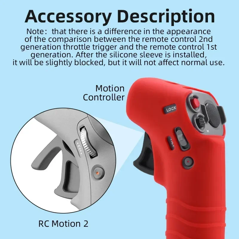 Capa protetora de manga de silicone para dji avata/fpv combo controlador de movimento 2 capa de pele alça de pescoço acessório de cordão anti-perda