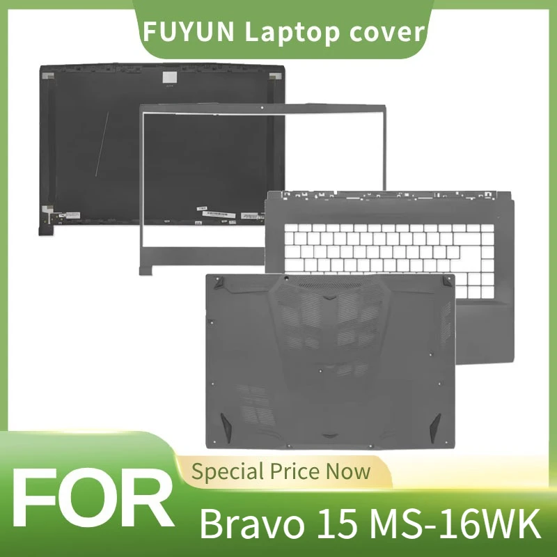 For MSI Bravo 15 MS-16WK Series CD Back Cover Front Bezel Palmrest Upper Top Lower Bottom Case Hignes Cover Black