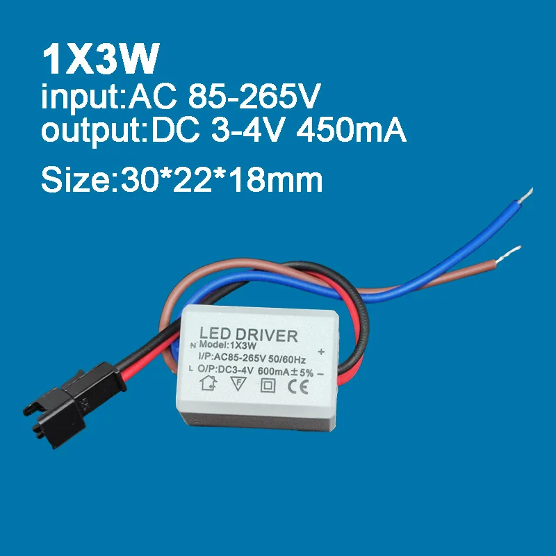 AC 85V - 265V Small Size Constant Current Power Supply LED Driver for 1W - 3W 6W Ceiling Thumb Light Lamp