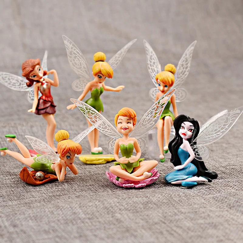 6 stks/set Anime Tinkerbell Sprookjes Meisjes Tinker Bell PVC Actiefiguren Speelgoed