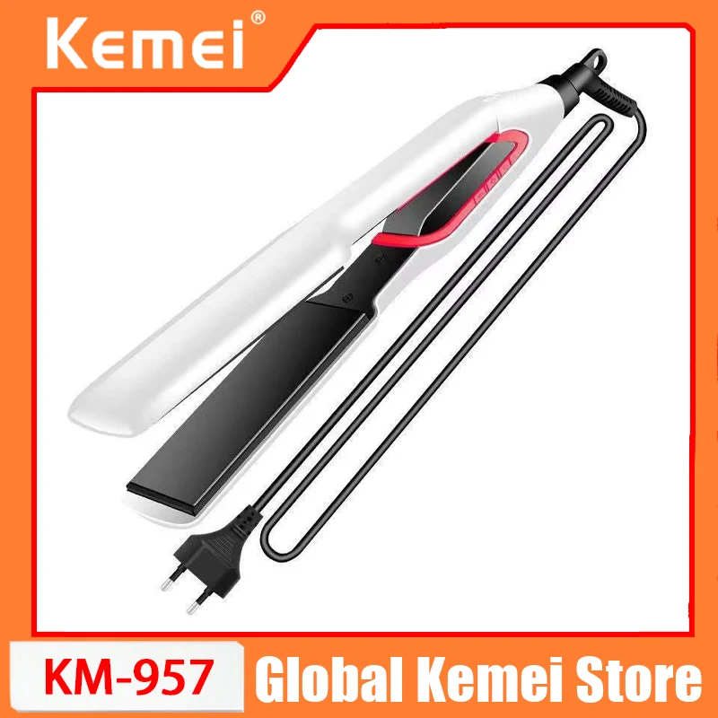 

Kemei Hair Straightener Curler Flat Iron Negative Ion Hair Straighting Curling Iron Tourmaline Ceramic Heating Plate LCD Display