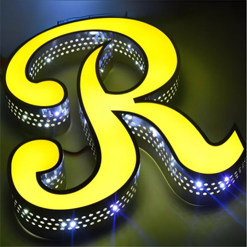 Custom Made Extrier Use Front lit & Side lit LED Channel Letters Signs, perforated channel letter shop signs