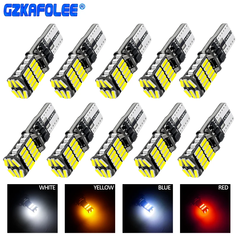 

10 шт., автомобильные лампы Canbus T10, 194 w5w, 6000 К, 12 В