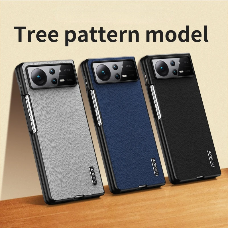 

Compatible with Xiaomi X Fold 3 phone case Shockproof cover Bark grain stick Leather case