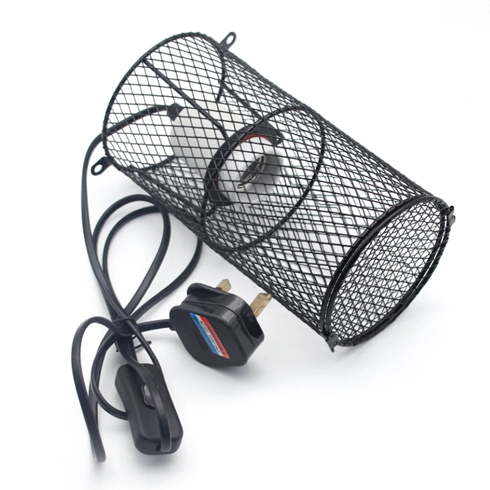 1PC Reptile Heat Lamp Guard Mesh Cage Reptile Protection Lampshades for Pet  Lizard Snake Chick, Bulb Not Included,UK/EU Plug
