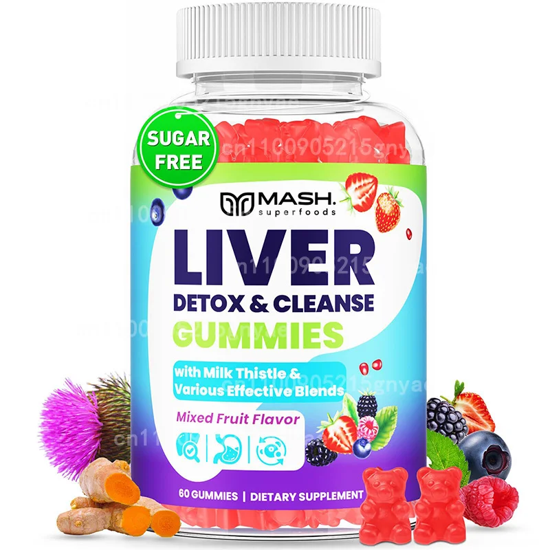 Sweet Lemon Liver Gummies | Vegan, Non-GMO + Clean Herbs (Dried Thistle Extract, Turmeric, Curcumin, L-Carnitine)