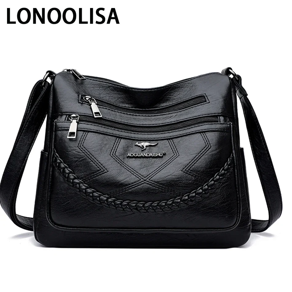 Multi Pocket Soft Leather Crossbody Bag Luxury Purses Handbags Women\'s Bag Designer Shoulder Messenger Bags for Women Sac A Main