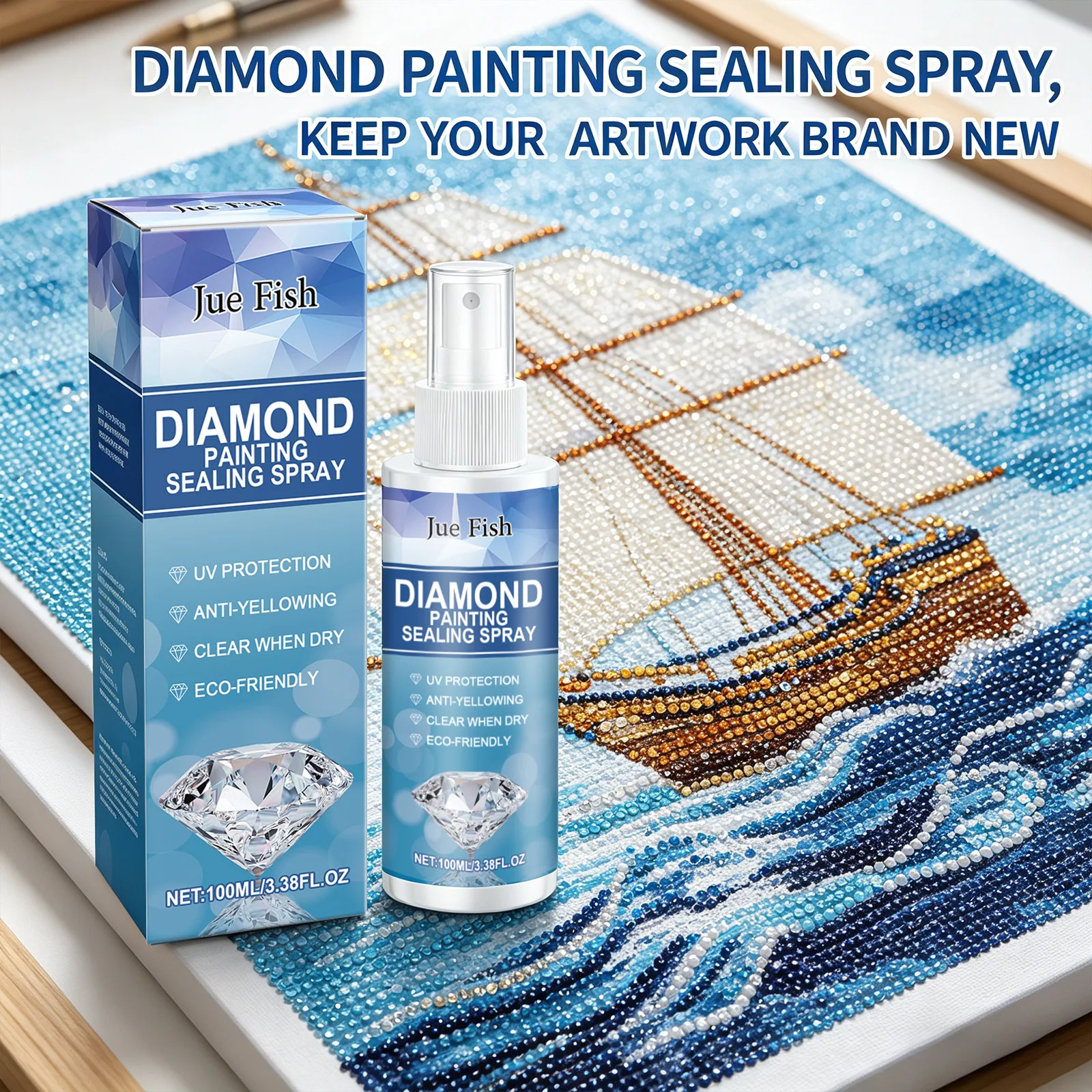 Diamond Painting Sealing Spray UV Protection Anti-Yellowing Quick Dry Clearing Protective Eco-Friendly Diamond Painting Sealant