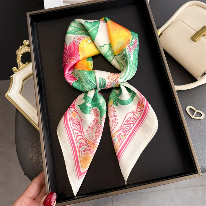 2026 New Fruit Print Silk Squa - Face Scarf Mask avis et prix