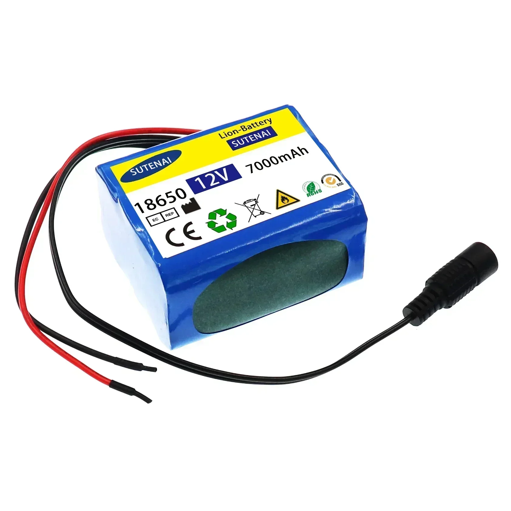 12V 7000mah battery 18650 lithium ion 7 ah rechargeable battery with BMS lithium battery pack protection board + 12.6V charger